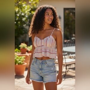 FREE W/ PURCHASE American Eagle Outfitters Striped Babydoll Top